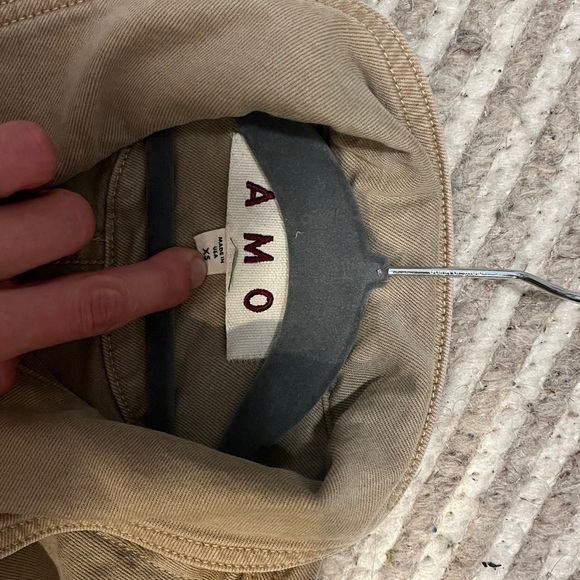 Amo Tan / Brown Carly Cropped Chore Denim Fall Jacket xs EUC - Picture 3 of 7